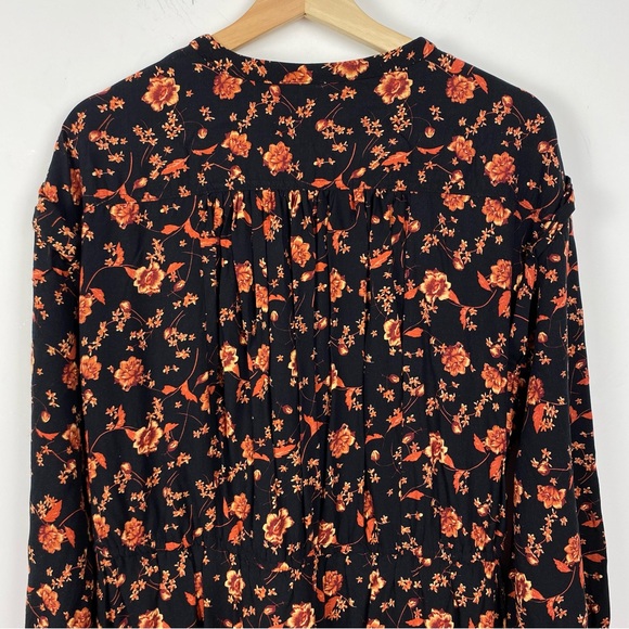 FREE PEOPLE ‘Flower Fields’ Boho Mini Dress, Black/Orange Floral, Size Small - Picture 13 of 16